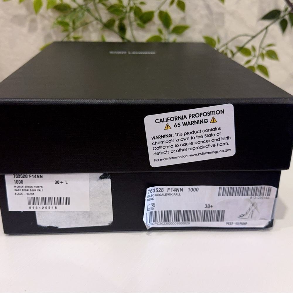 Authentic Saint Laurent Black Frankly 115 Satin Peep Pump Sandals Size 38.5 NIB - Picture 12 of 15
